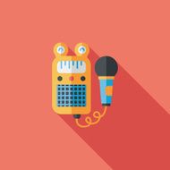 toy microphone flat icon with long shadow eps10 N15