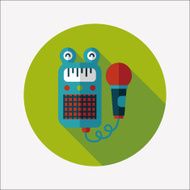 toy microphone flat icon with long shadow eps10 N16