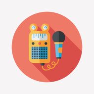 toy microphone flat icon with long shadow eps10 N17