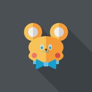 teddy bear flat icon with long shadow N56