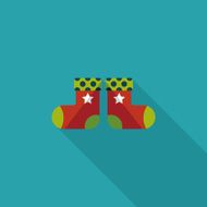 Christmas stocking flat icon with long shadow EPS 10 N37