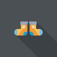 Christmas stocking flat icon with long shadow EPS 10 N38