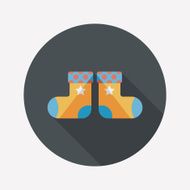 Christmas stocking flat icon with long shadow EPS 10 N40