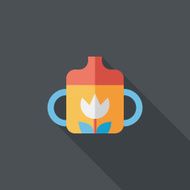 Baby bottle flat icon with long shadow EPS 10 N91