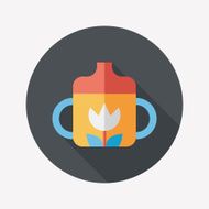 Baby bottle flat icon with long shadow EPS 10 N93