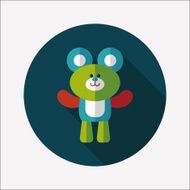 teddy bear flat icon with long shadow N61