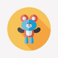teddy bear flat icon with long shadow N62