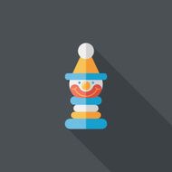 Pyramid toy flat icon with long shadow eps10 N92