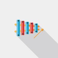 Xylophone flat icon with long shadow eps10 N19