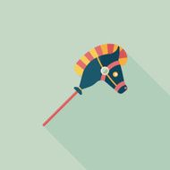 toy horse flat icon with long shadow eps10 N27