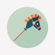 toy horse flat icon with long shadow eps10 N28