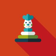 Pyramid toy flat icon with long shadow eps10 N95