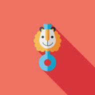 baby Rattle flat icon with long shadow eps10 N200