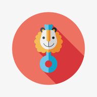 baby Rattle flat icon with long shadow eps10 N202