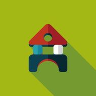 brick house flat icon with long shadow N68