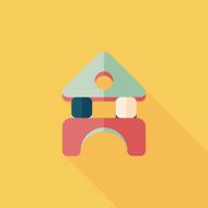 brick house flat icon with long shadow N69