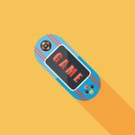 Handheld game flat icon with long shadow eps 10 N30