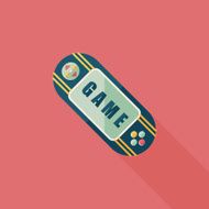 Handheld game flat icon with long shadow eps 10 N35