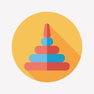 Pyramid toy flat icon with long shadow eps10 N100