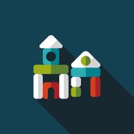 brick house flat icon with long shadow N74
