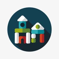 brick house flat icon with long shadow N76