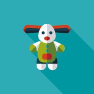 toy dog flat icon with long shadow eps10 N9