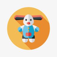 toy dog flat icon with long shadow eps10 N10