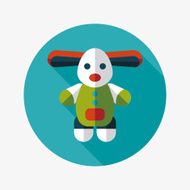 toy dog flat icon with long shadow eps10 N11
