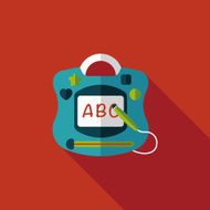 children drawing board flat icon with long shadow N5