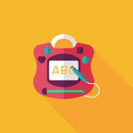 children drawing board flat icon with long shadow N6