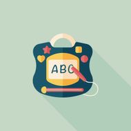 children drawing board flat icon with long shadow N7