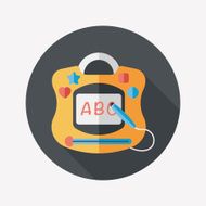 children drawing board flat icon with long shadow N8