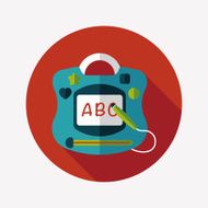 children drawing board flat icon with long shadow N9