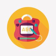 children drawing board flat icon with long shadow N10