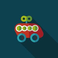 toy car flat icon with long shadow N76