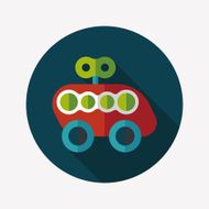 toy car flat icon with long shadow N78