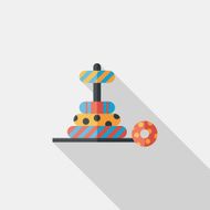 Pyramid toy flat icon with long shadow eps10 N102