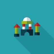 brick house flat icon with long shadow N77
