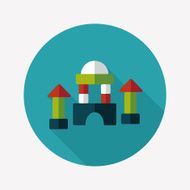 brick house flat icon with long shadow N78