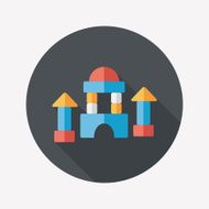brick house flat icon with long shadow N79