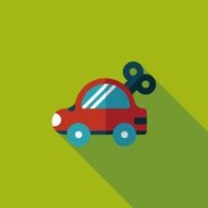 toy car flat icon with long shadow N79
