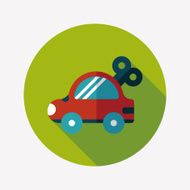 toy car flat icon with long shadow N81