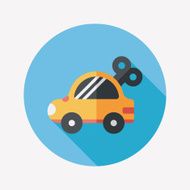 toy car flat icon with long shadow N82