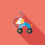 toy dog flat icon with long shadow eps 10 N42