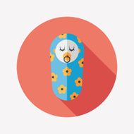 baby flat icon with long shadow N21