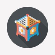 baby cradle bed flat icon with long shadow eps10 N93