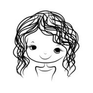 Cute Girl Smiling Sketch For Your Design N2