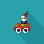 toy car flat icon with long shadow N83
