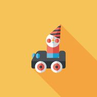 toy car flat icon with long shadow N84