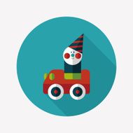 toy car flat icon with long shadow N85